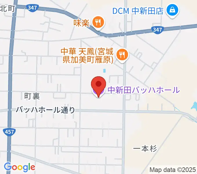 中新田バッハホールの地図