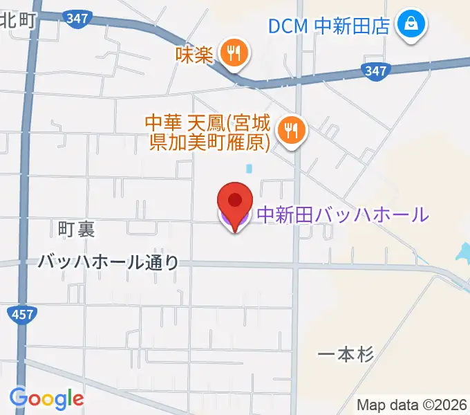 中新田バッハホールの地図