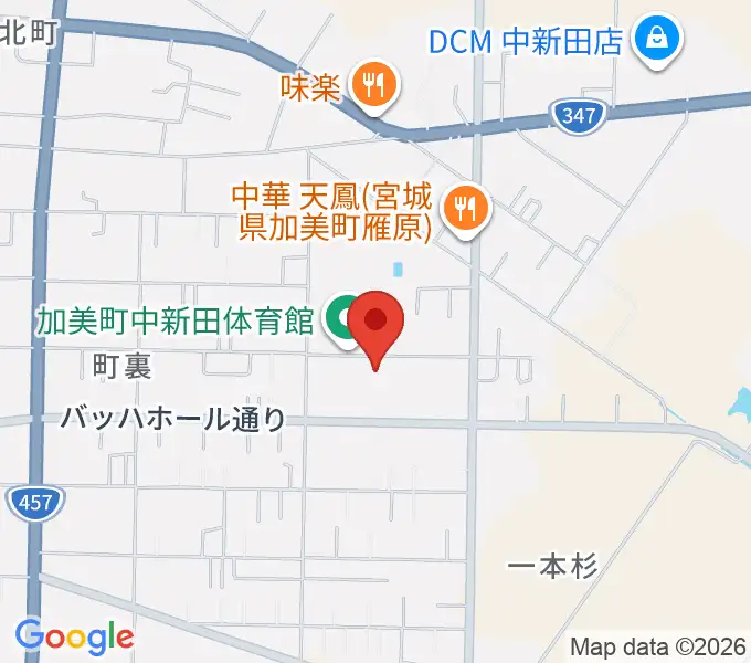 中新田バッハホールの地図