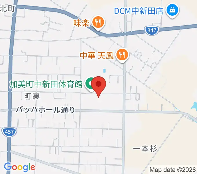 中新田バッハホールの地図