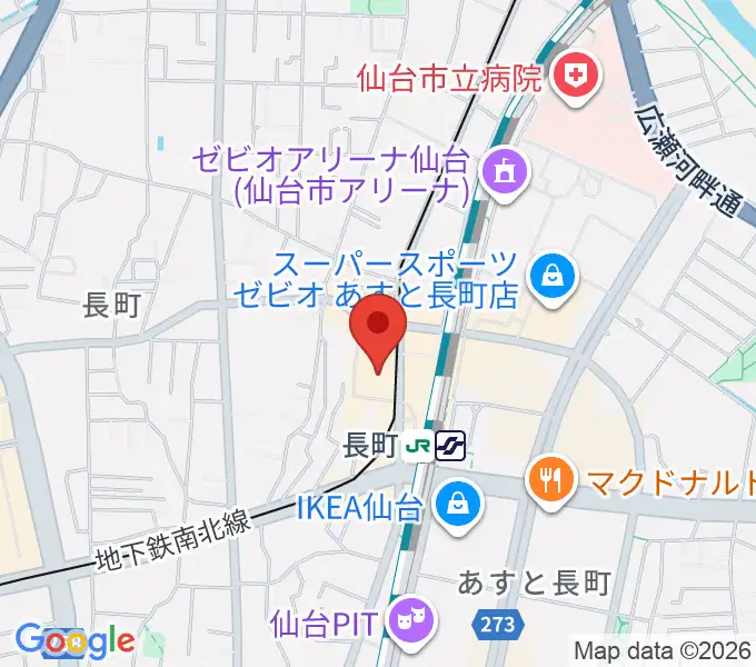 太白区文化センター 楽楽楽ホールの地図