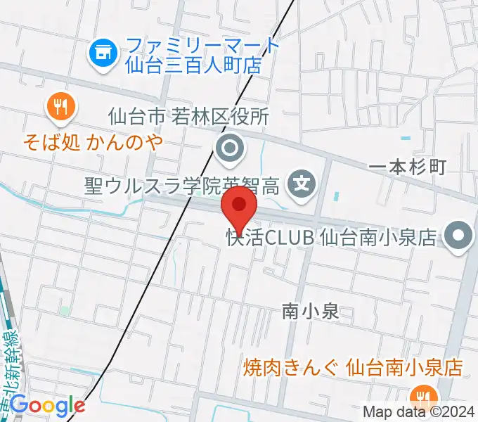 若林区文化センターの地図