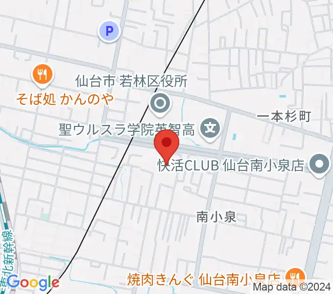 若林区文化センターの地図