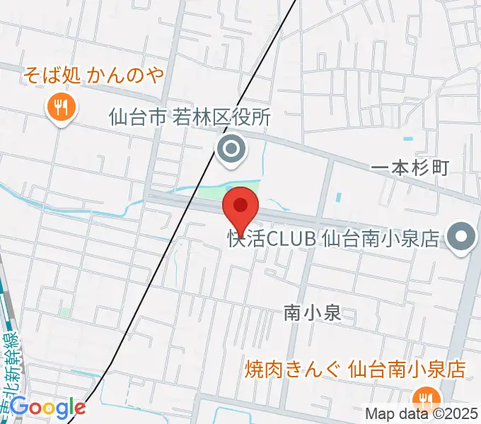 若林区文化センターの地図