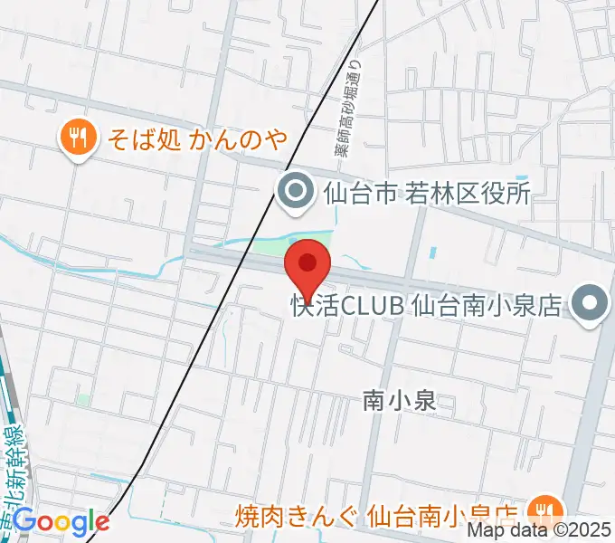 若林区文化センターの地図