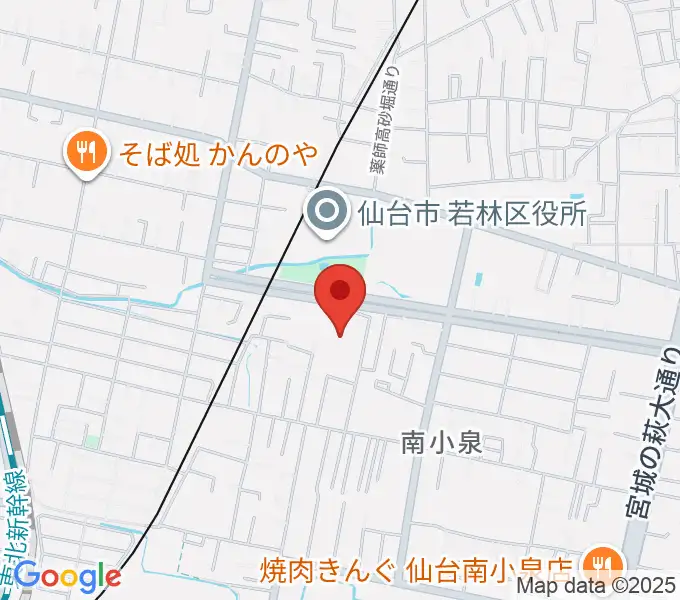若林区文化センターの地図