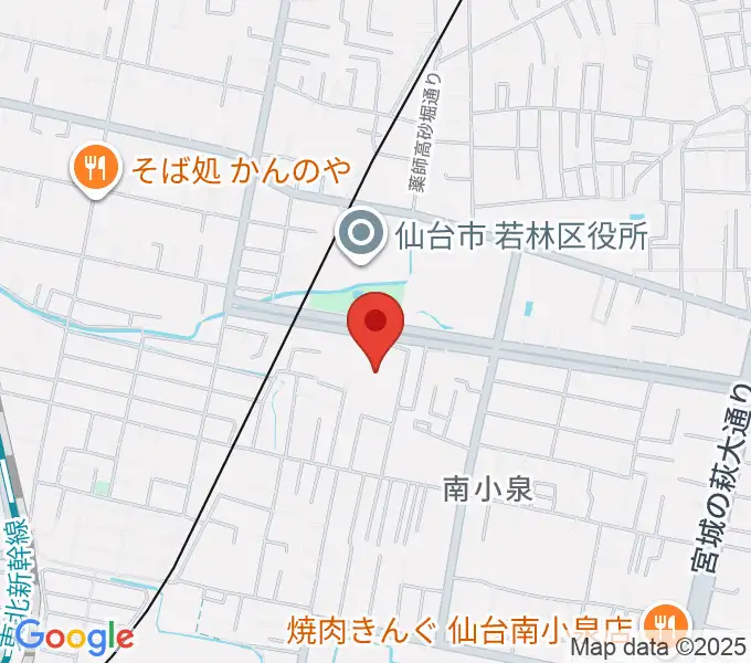 若林区文化センターの地図