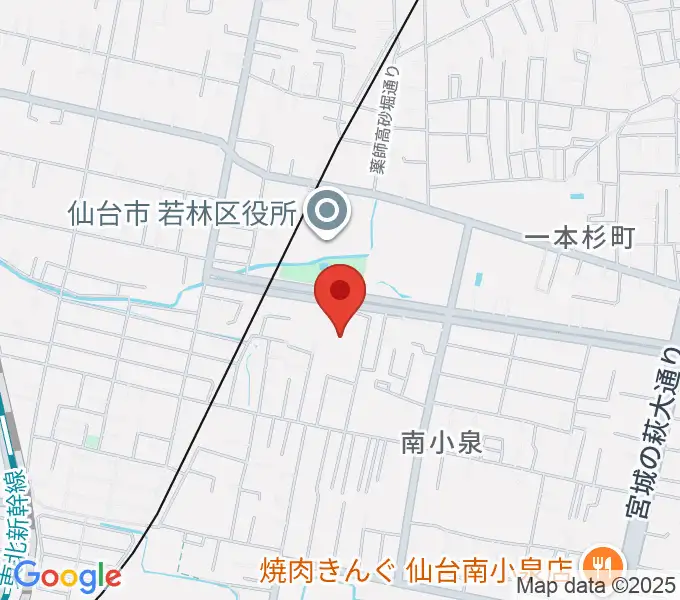 若林区文化センターの地図