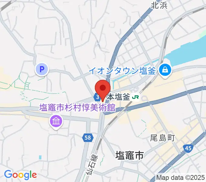 塩竈市民交流センター遊ホールの地図