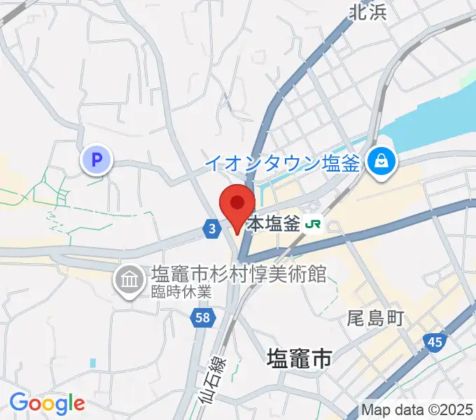 塩竈市民交流センター遊ホールの地図
