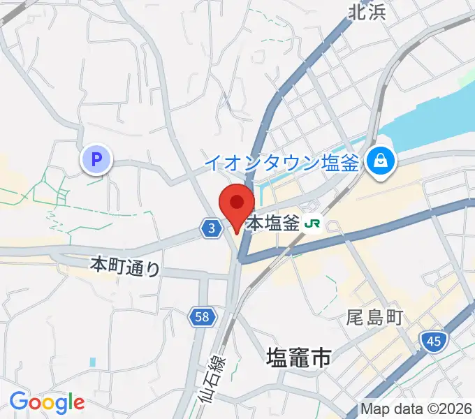 塩竈市民交流センター遊ホールの地図
