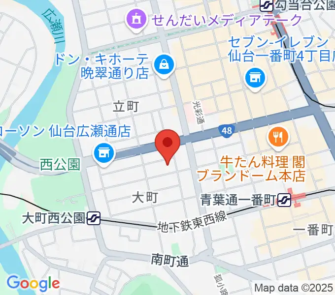 仙台市戦災復興記念館の地図