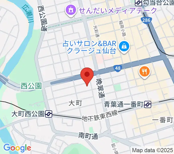 仙台市戦災復興記念館の地図