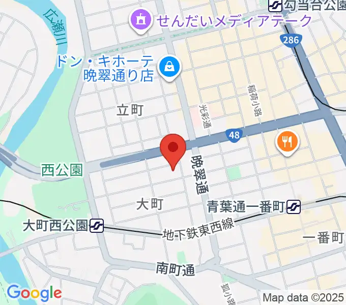 仙台市戦災復興記念館の地図