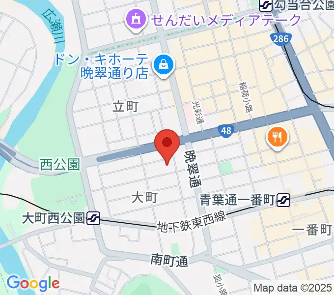 仙台市戦災復興記念館の地図