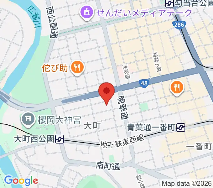 仙台市戦災復興記念館の地図