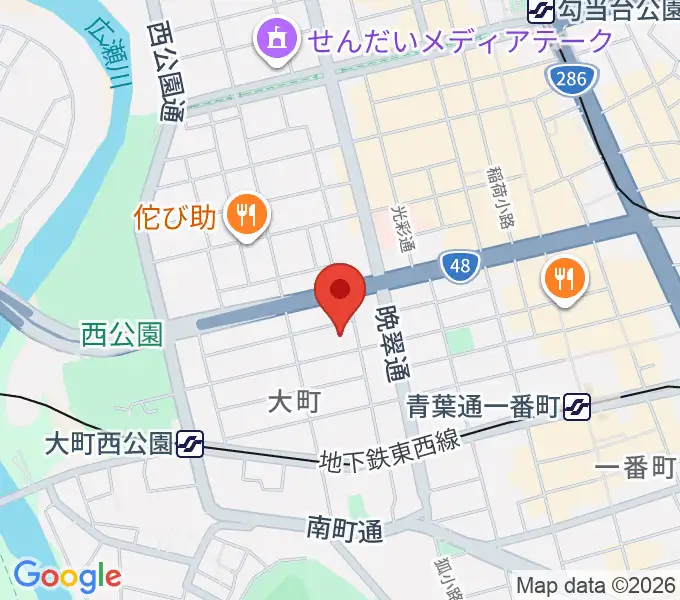 仙台市戦災復興記念館の地図