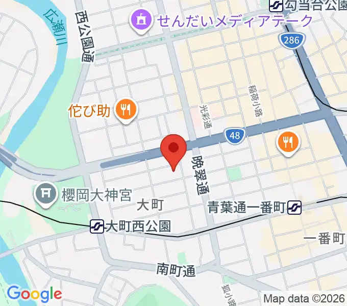 仙台市戦災復興記念館の地図