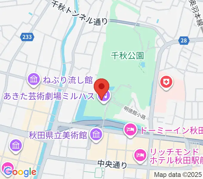 秋田県民会館の地図