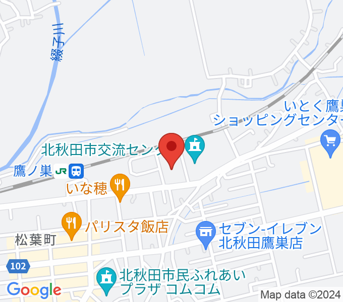 北秋田市文化会館ファルコンの場所