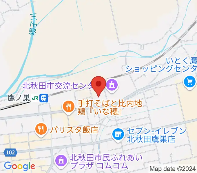 北秋田市文化会館ファルコンの地図