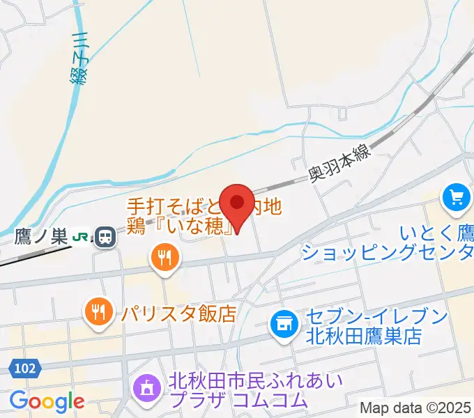 北秋田市文化会館ファルコンの地図