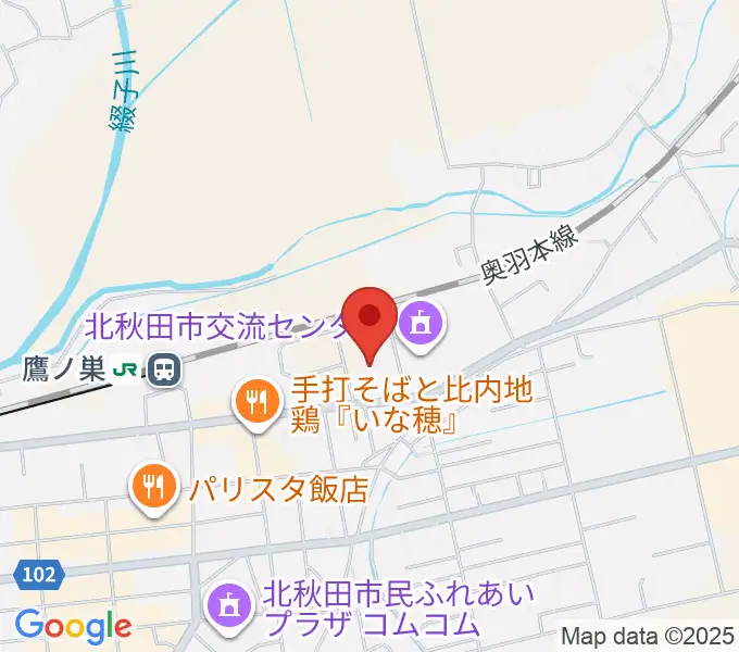 北秋田市文化会館ファルコンの地図