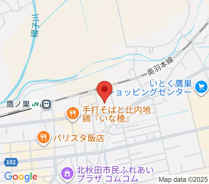 北秋田市文化会館ファルコンの地図