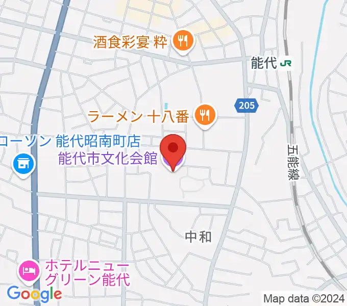 能代市文化会館の地図