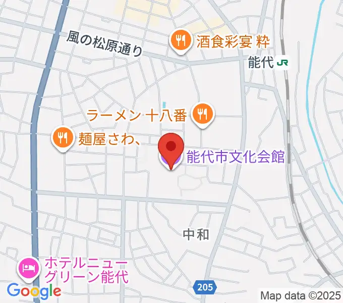 能代市文化会館の地図