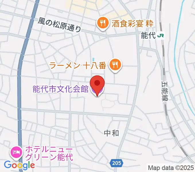 能代市文化会館の地図