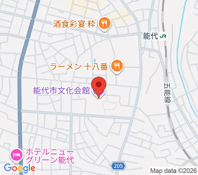 能代市文化会館の地図