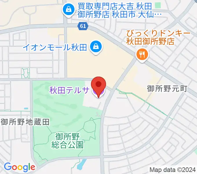 秋田テルサの地図