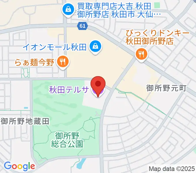 秋田テルサの地図