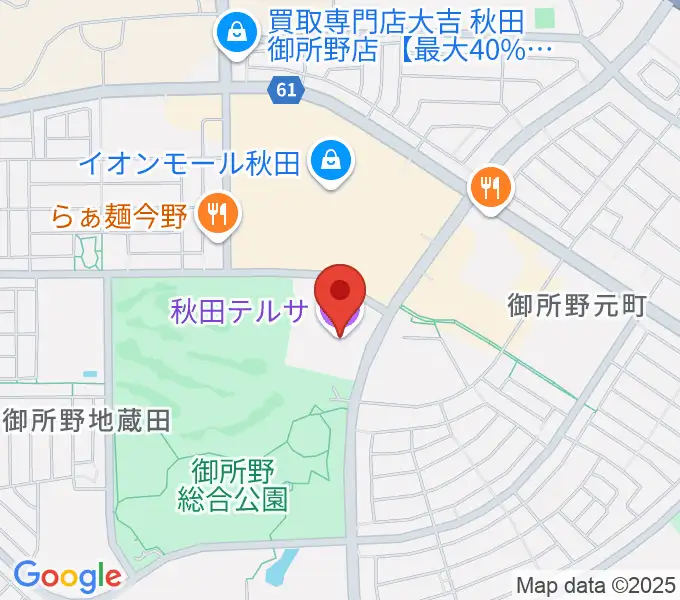 秋田テルサの地図