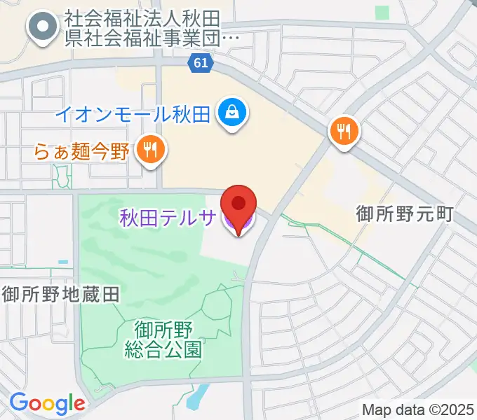 秋田テルサの地図