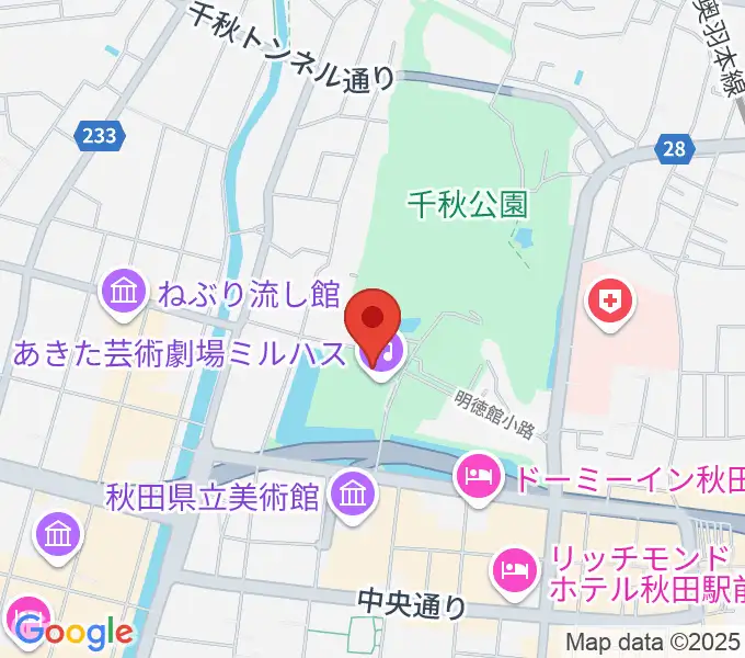 秋田県民会館 分館ジョイナスの地図