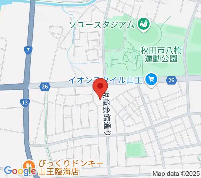秋田県児童会館の地図