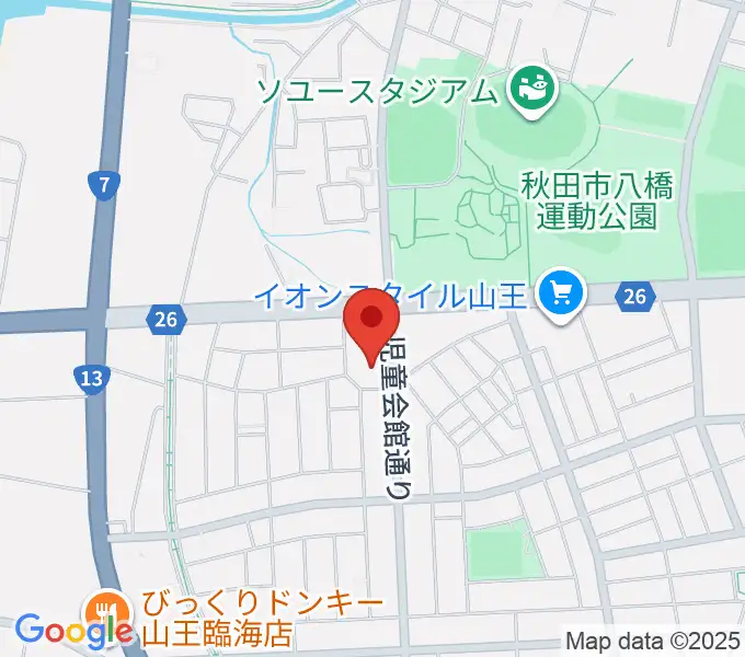 秋田県児童会館の地図