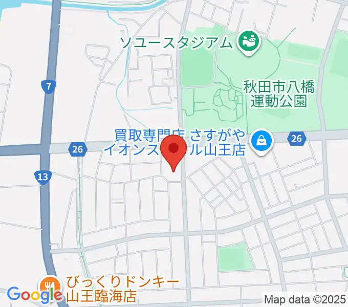 秋田県児童会館の地図