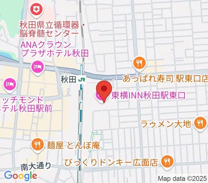 秋田拠点センターアルヴェの地図