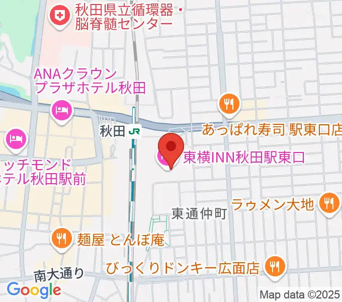 秋田拠点センターアルヴェの地図