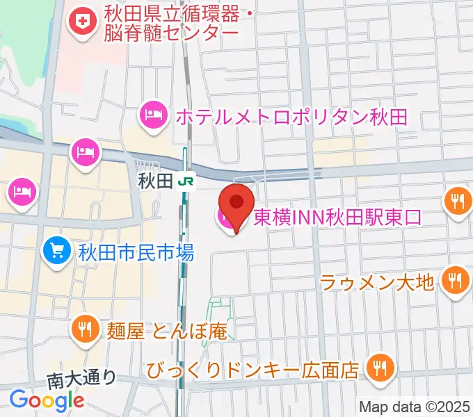 秋田拠点センターアルヴェの地図