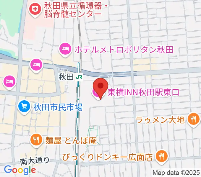 秋田拠点センターアルヴェの地図