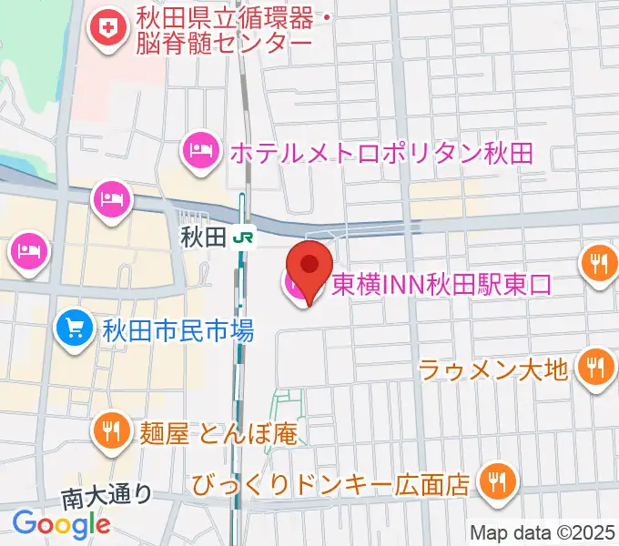 秋田拠点センターアルヴェの地図