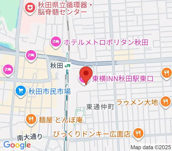 秋田拠点センターアルヴェの地図