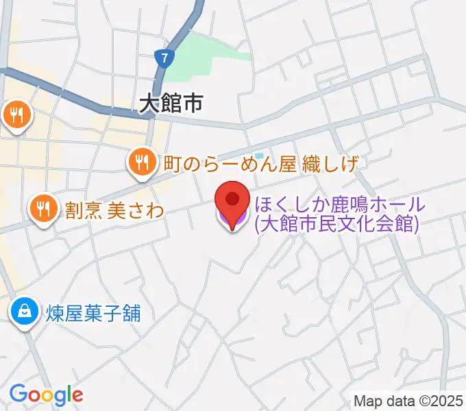 ほくしか鹿鳴ホールの地図