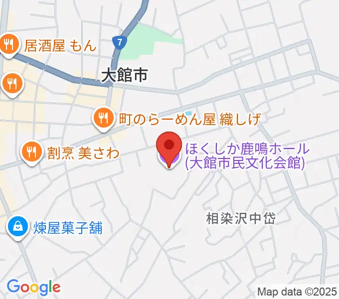 ほくしか鹿鳴ホールの地図