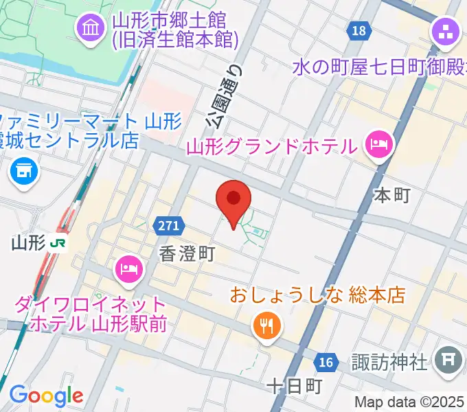 山形市民会館の地図