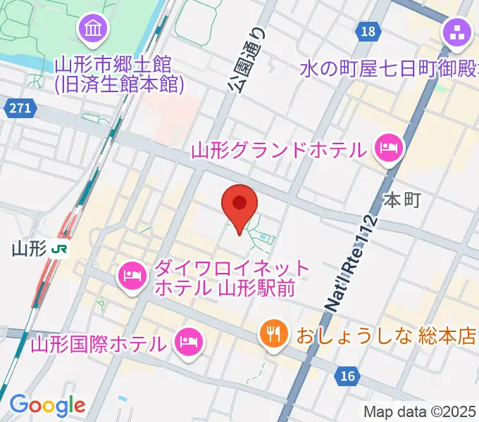 山形市民会館の地図